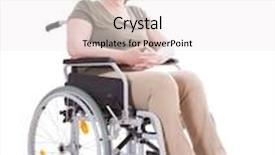  Presentation with wheelchair - Presentation theme enhanced with senior sitting in wheelchair all on white background background and a white colored foreground