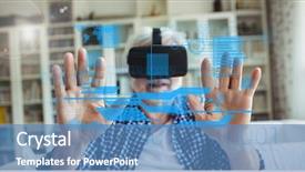  Presentation with composite material glass fiber - Audience pleasing PPT theme consisting of senior smart homes - digital composite of digital composite backdrop and a teal colored foreground