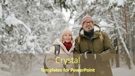  Presentation with trekking - PPT theme consisting of senior-smiling-husband-and-wife background and a violet colored foreground