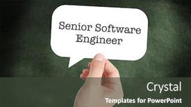  Presentation with software - Slide set enhanced with senior software engineer written background and a dark gray colored foreground
