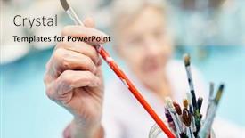  Presentation with brush - Presentation theme with senior-takes-a-brush background and a lemonade colored foreground