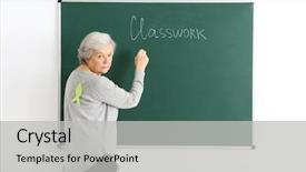  Presentation with food safety fish - Beautiful slide deck featuring chalkboard april fool's day backdrop and a light gray colored foreground