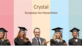  Presentation with students - Beautiful PPT layouts featuring senior teacher with his graduate backdrop and a lemonade colored foreground