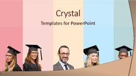  Presentation with confident - Colorful presentation design enhanced with senior teacher with his graduate backdrop and a lemonade colored foreground