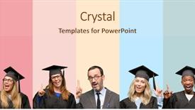  Presentation with teacher - Amazing PPT layouts having senior teacher with his graduate backdrop and a lemonade colored foreground