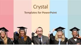  Presentation with teacher and students - Beautiful PPT theme featuring senior teacher with his graduate backdrop and a lemonade colored foreground