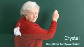  Presentation with food safety fish - Slides having senior teacher with paper fish background and a ocean colored foreground