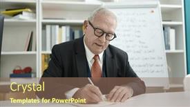  Presentation with maths - Presentation featuring senior-teaching-maths-sitting background and a coral colored foreground