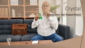  Presentation with mental - Slides with senior-therapist-with-grey-hair background and a coral colored foreground