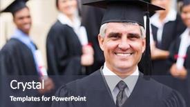  Presentation with professor - Amazing slide set having senior university professor in front backdrop and a dark gray colored foreground