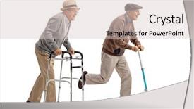  Presentation with granddaughter walking senior - Beautiful PPT layouts featuring senior walking with a walker backdrop and a lemonade colored foreground