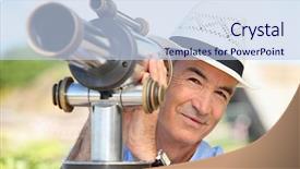  Presentation with telescope - Cool new slides with senior watching through a telescope backdrop and a light blue colored foreground