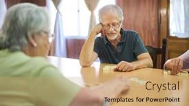  Presentation with dementia - Slide set featuring senior-with-dementia-concentrating background and a coral colored foreground