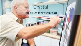  Presentation with dementia - Cool new PPT theme with senior-with-dementia-paints backdrop and a light blue colored foreground
