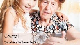  Presentation with generation - Slides featuring senior-with-girl-generation-elderly background and a lemonade colored foreground