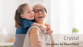  Presentation with vaccination - Amazing slide set having senior-woman-after-vaccination backdrop and a coral colored foreground