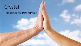  Presentation with old age - Cool new PPT theme with senior woman and young backdrop and a light blue colored foreground