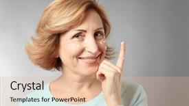  Presentation with wrinkle - Cool new presentation theme with gorgeous senior woman applying anti backdrop and a  colored foreground