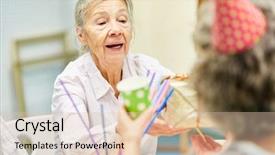  Presentation with birthday celebration mother - Amazing PPT layouts having senior woman as a birthday backdrop and a lemonade colored foreground