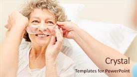  Presentation with bedridden patient - Slides featuring senior woman as a patient background and a lemonade colored foreground