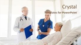 Presentation with nurse care - Slides consisting of senior woman at hospital background and a cream colored foreground