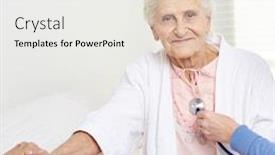  Presentation with home - Beautiful presentation design featuring senior-woman-being-listened backdrop and a white colored foreground