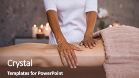  Presentation with senior spa - PPT theme consisting of senior woman by beautician background and a tawny brown colored foreground