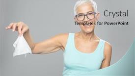  Presentation with infectious diseases - Colorful presentation theme enhanced with senior-woman-cleaning-hands backdrop and a light gray colored foreground