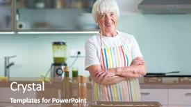  Presentation with free cooking - Amazing presentation having senior woman cooking backdrop and a coral colored foreground