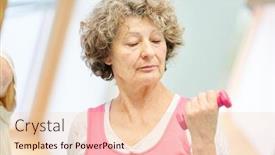  Presentation with rehab - Slide deck enhanced with senior-woman-doing-a-rehab background and a lemonade colored foreground