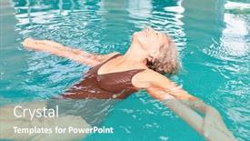  Presentation with hydrotherapy - Beautiful PPT layouts featuring senior-woman-doing-hydrotherapy backdrop and a teal colored foreground