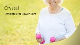  Presentation with woman sport - Beautiful theme featuring senior-woman-doing-sport backdrop and a yellow colored foreground