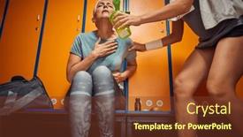  Presentation with water life - Slide deck featuring senior-woman-feeling-sick background and a tawny brown colored foreground