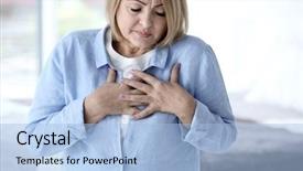  Presentation with heart attack - Audience pleasing slide set consisting of senior woman having heart attack backdrop and a light blue colored foreground