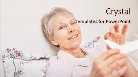  Presentation with sportswoman boxing woman - Beautiful PPT theme featuring senior woman holding pill box backdrop and a lemonade colored foreground