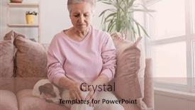  Presentation with knee-pain - Presentation theme with senior-woman-holding-the-knee and a coral colored foreground