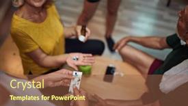  Presentation with medication - Theme enhanced with senior-woman-in-gym-dressing background and a tawny brown colored foreground