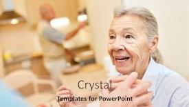  Presentation with senior citizen - Beautiful theme featuring senior-woman-in-her-assisted backdrop and a lemonade colored foreground