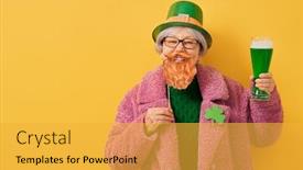  Presentation with saint patrick day - Cool new presentation with senior-woman-in-leprechaun-hat backdrop and a yellow colored foreground