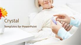  Presentation with nursing - Presentation theme with nurse swallow - senior woman in nursing home background and a sky blue colored foreground