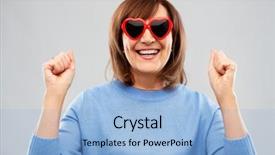  Presentation with old people - Amazing presentation design having senior woman in red heart backdrop and a light blue colored foreground