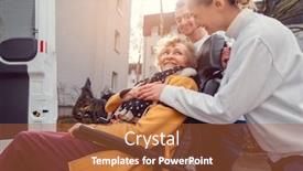  Presentation with wheelchair - Cool new presentation theme with senior-woman-in-wheelchair-being backdrop and a red colored foreground