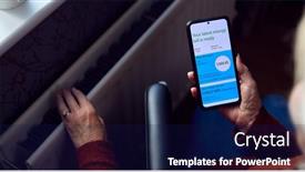  Presentation with energy crisis - Theme having senior-woman-in-wheelchair background and a navy blue colored foreground