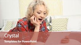  Presentation with computer vision video surveillance - Amazing PPT theme having senior woman making video call backdrop and a red colored foreground