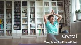  Presentation with prayer - Theme featuring senior woman meditating in prayer background and a  colored foreground