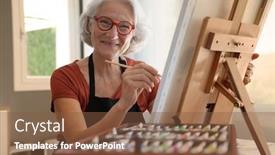  Presentation with blood on canvas cloth jesus - Cool new theme with senior-woman-painting-on-canvas backdrop and a tawny brown colored foreground