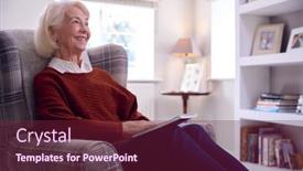  Presentation with energy crisis - PPT theme featuring senior-woman-reading-book-keeping background and a tawny brown colored foreground