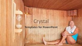  Presentation with senior spa - Amazing presentation theme having senior-woman-relaxing backdrop and a coral colored foreground