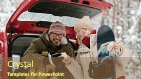  Presentation with scrolling - Presentation theme with senior-woman-scrolling-through-new background and a tawny brown colored foreground