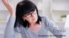  Presentation with computer - Cool new theme with senior-woman-struggling-at-computer backdrop and a light blue colored foreground
